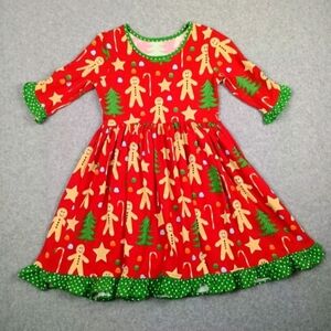 Eleanor Rose Girls Gingerbread Cookies Holiday Christmas Dress Size 10-12 Y